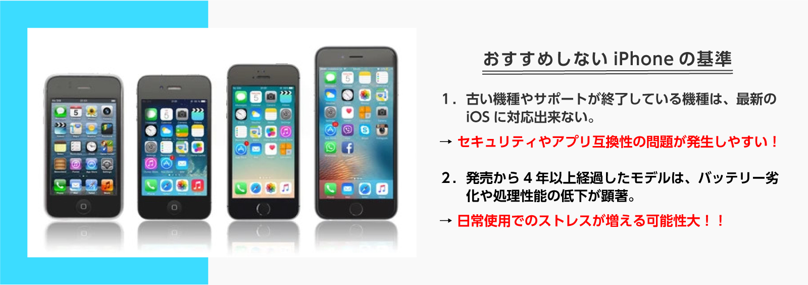 おすすめしないiPhoneの基準